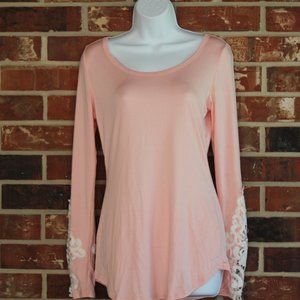 Zanzea Women's Size 6 Lace Sleeve Crew Neck Top